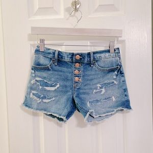 Abercrombie Kids high rise jean shorts